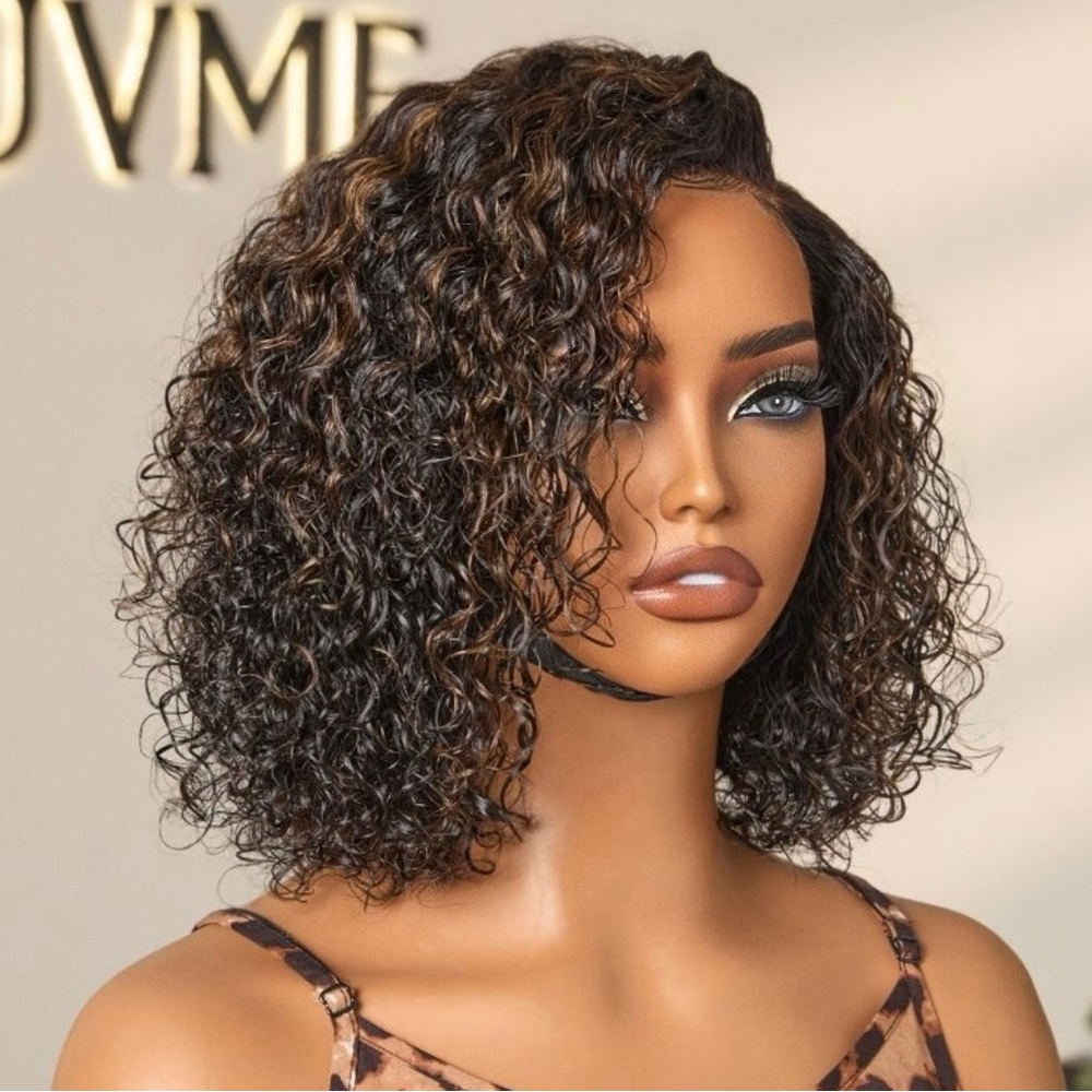 Curly Brown Bob Wig
